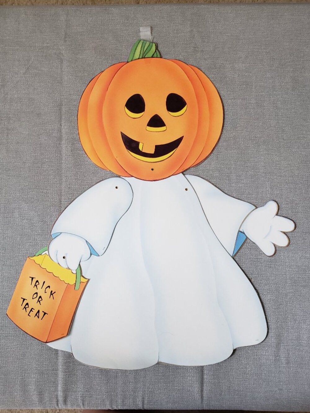 Vintage 1989 American Greetings Mr. Pumpkinhead Jointed Cardboard Cutout